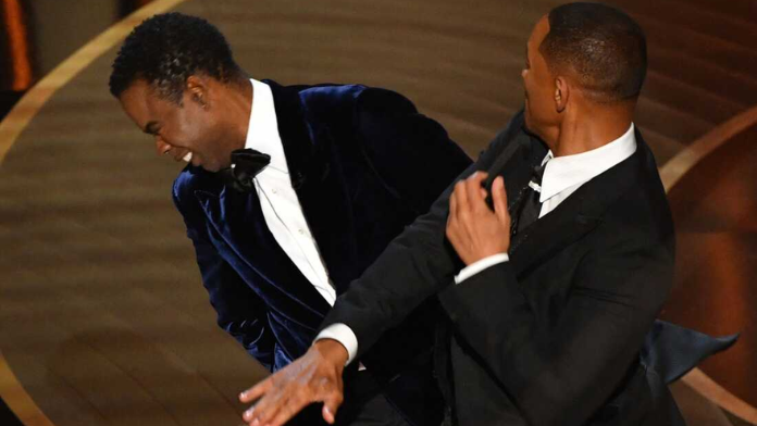 Will Smith with Jada Pinkett Smith at Academy Awards Slapping Chris Rock