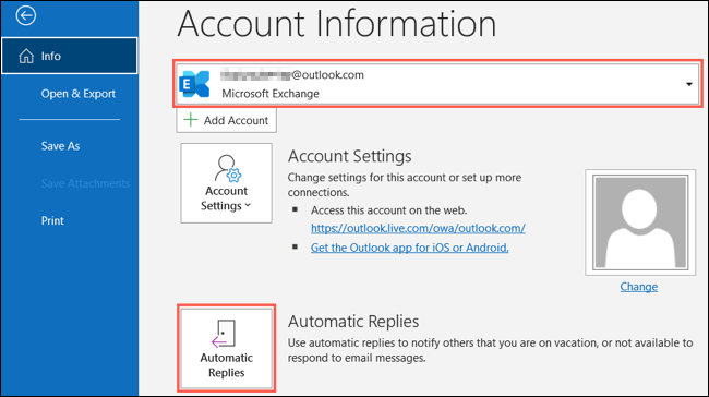 how to set out of office in outlook app